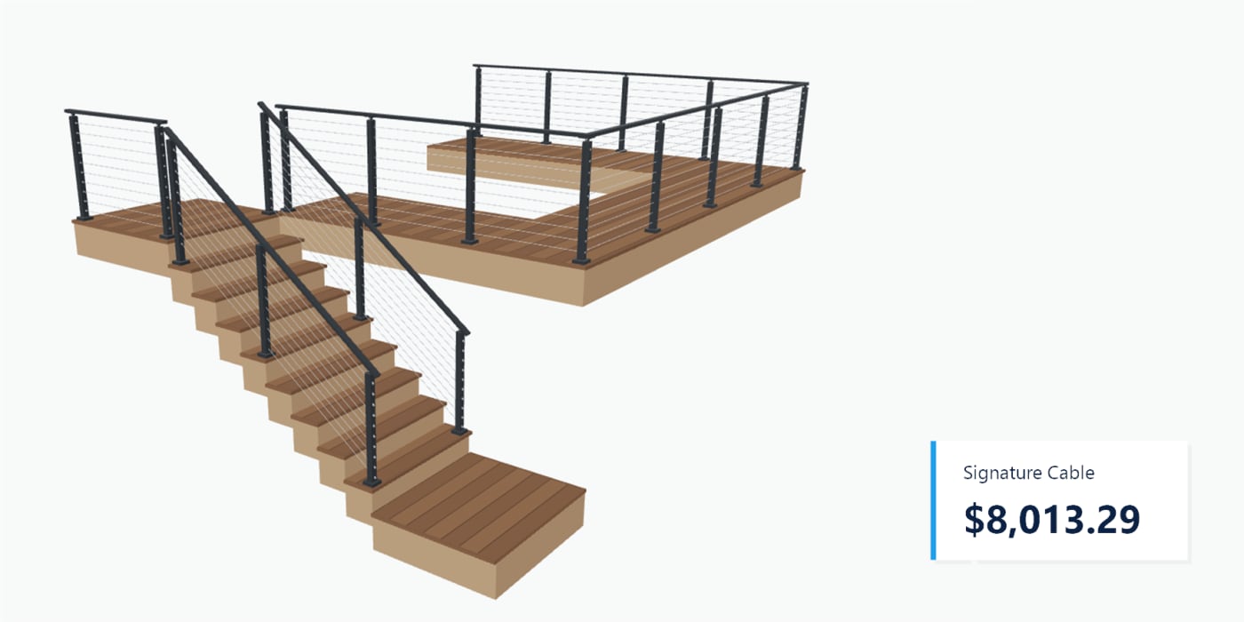 Design your railing and see the price as you go