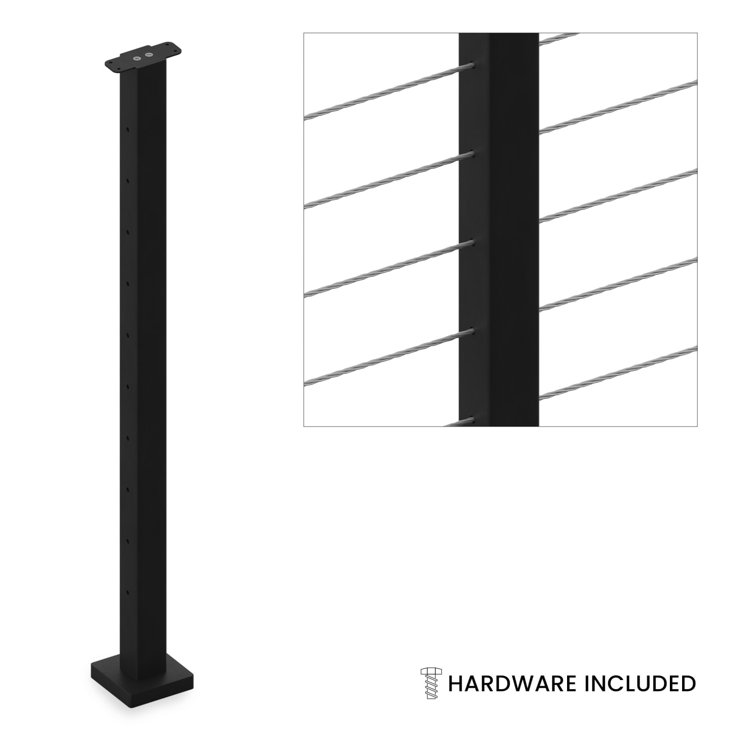 Feature Image of level line cable railing post with closeup