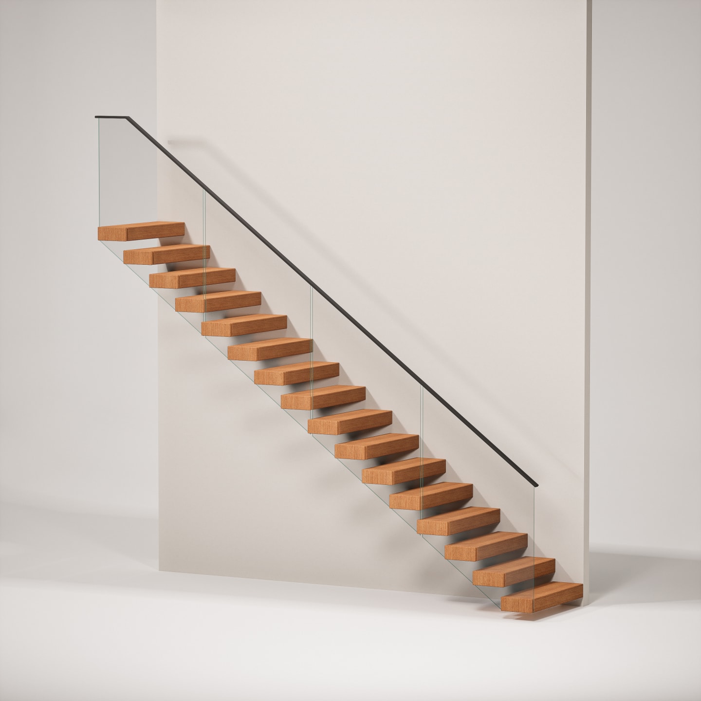 Straight Cantilever Stringer with Glass Railing | Viewrail