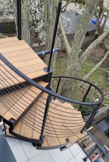 Exterior spiral stair from above