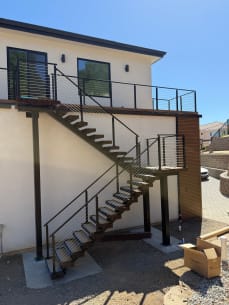Exterior FLIGHT stair with cable railing