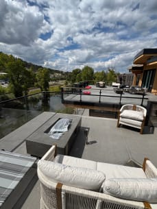 Rooftop terrace glass railing