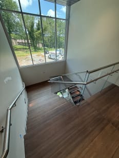 Commercial stairwell overhead
