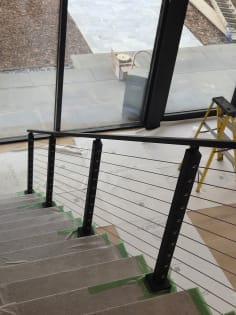 Mono stair with cable railing