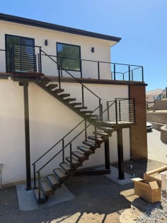 Exterior FLIGHT stair with cable railing
