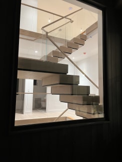Stack stair seen through window