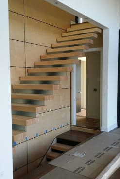 Cantilever maple stair