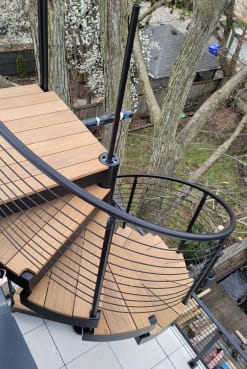 Exterior spiral stair from above