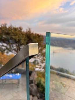 Glass railing handrail detail