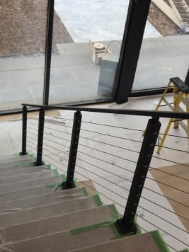 Mono stair with cable railing