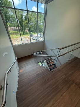 Commercial stairwell overhead