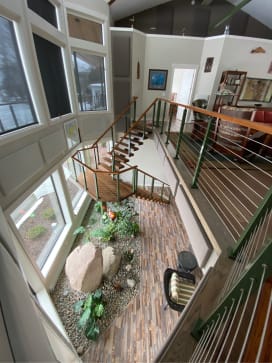 Green cable stair from above