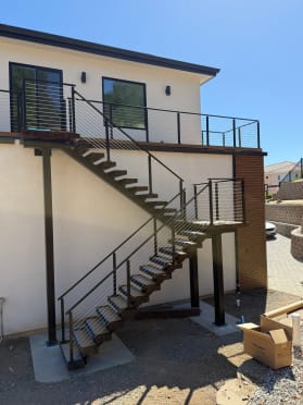 Exterior FLIGHT stair with cable railing