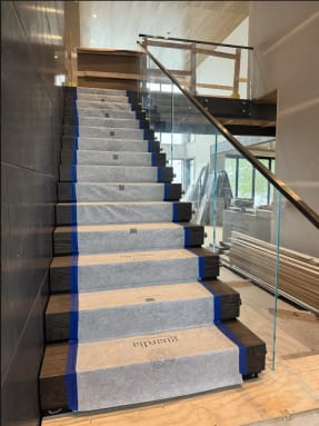 Stack stair with glass railing