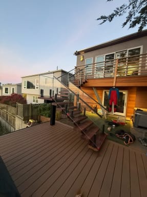 Exterior FLIGHT mono stair with glass railing
