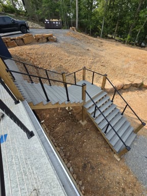 Cable railing stairs