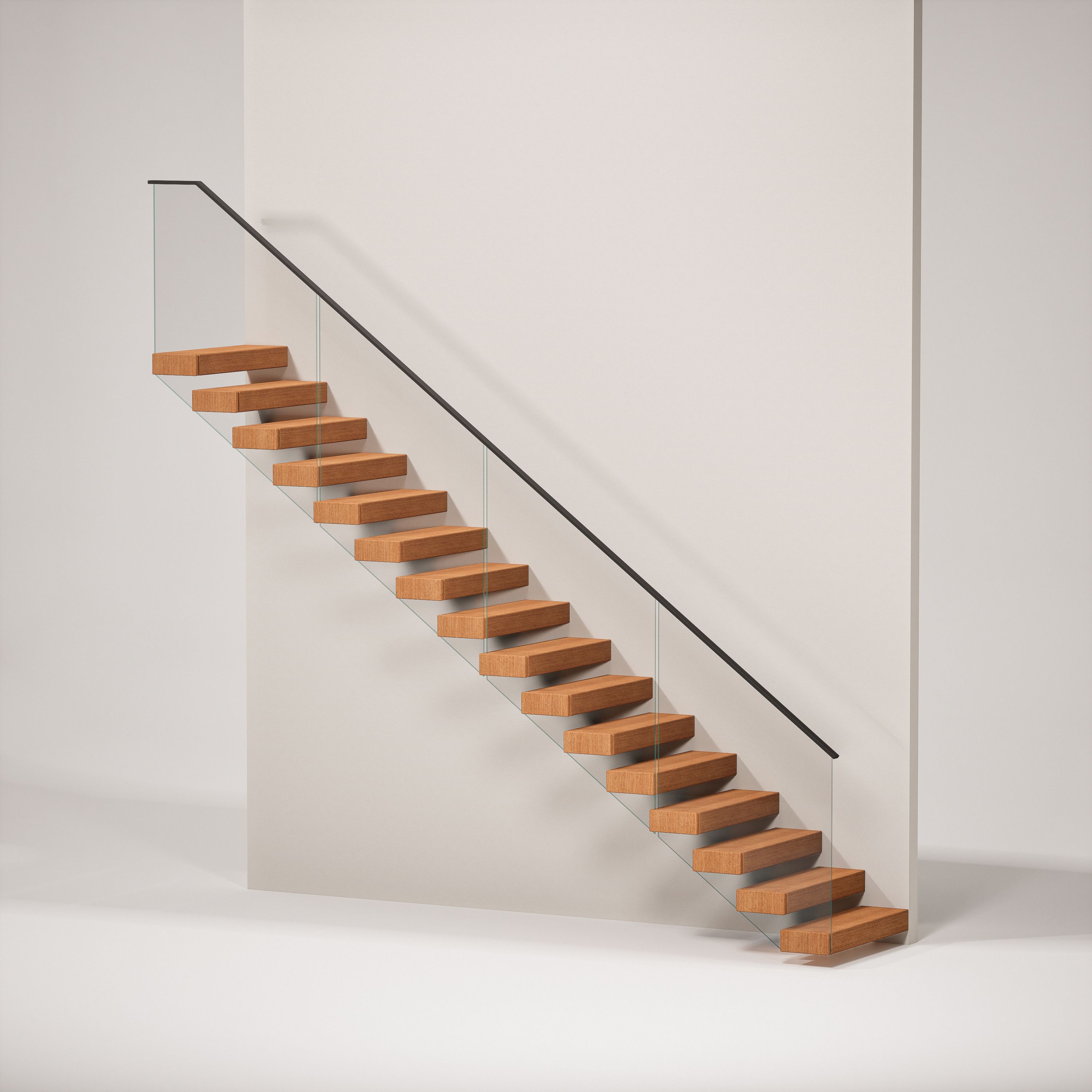 Straight Cantilever Stringer with Glass Railing | Viewrail