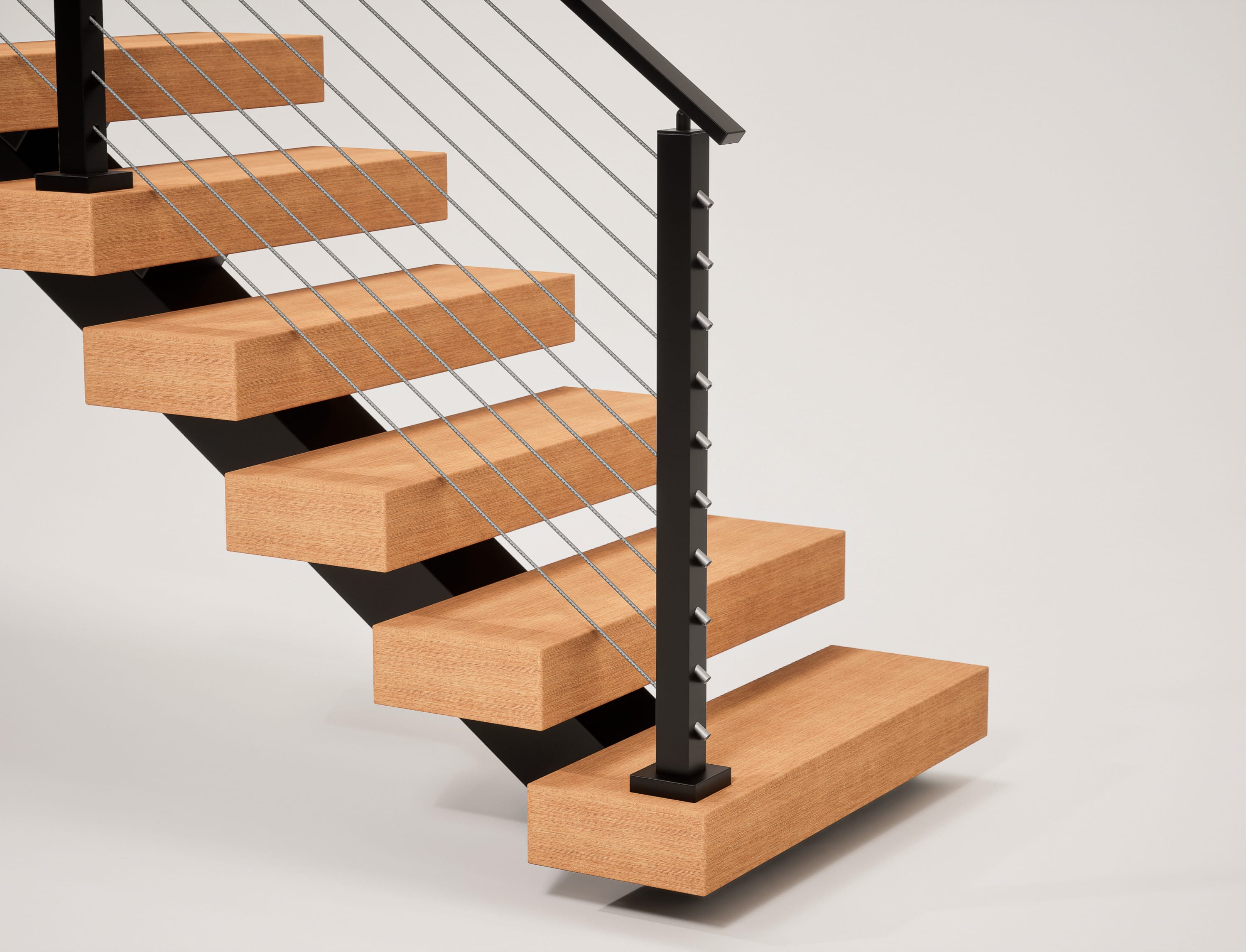 Straight Mono Stringer with Cable Railing