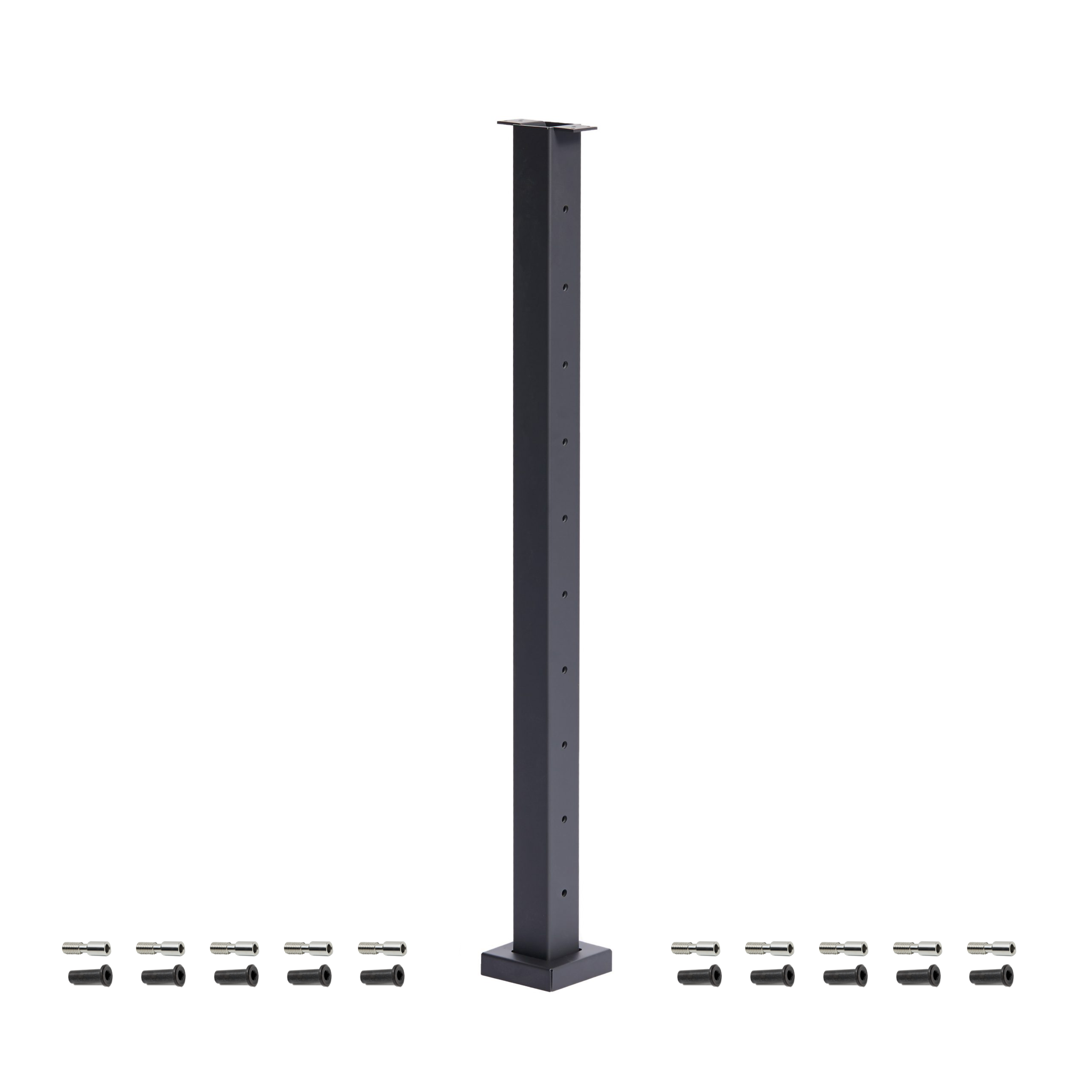 Level End post with black finish and included hardware