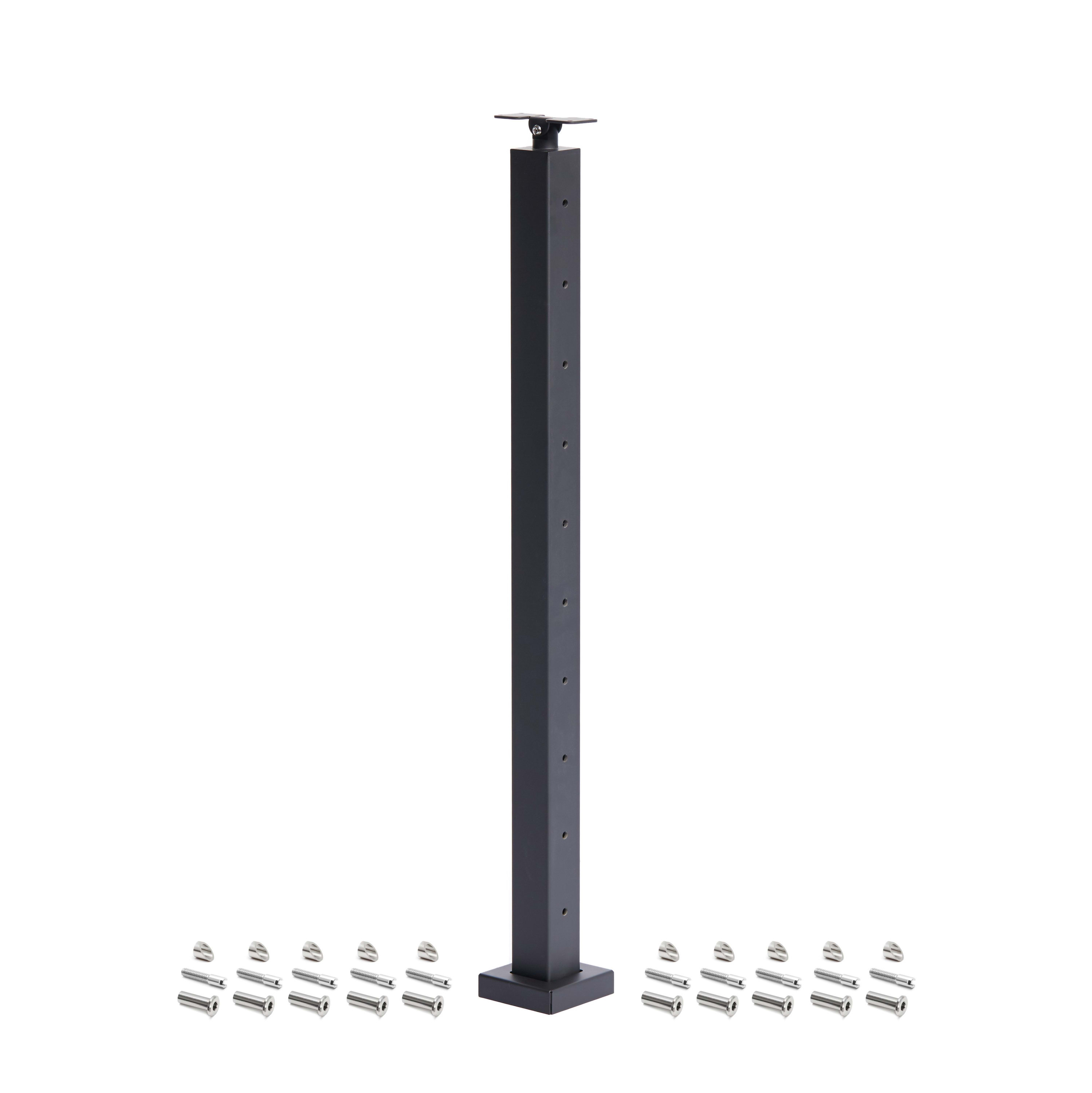 Angle End post with black finish and included hardware