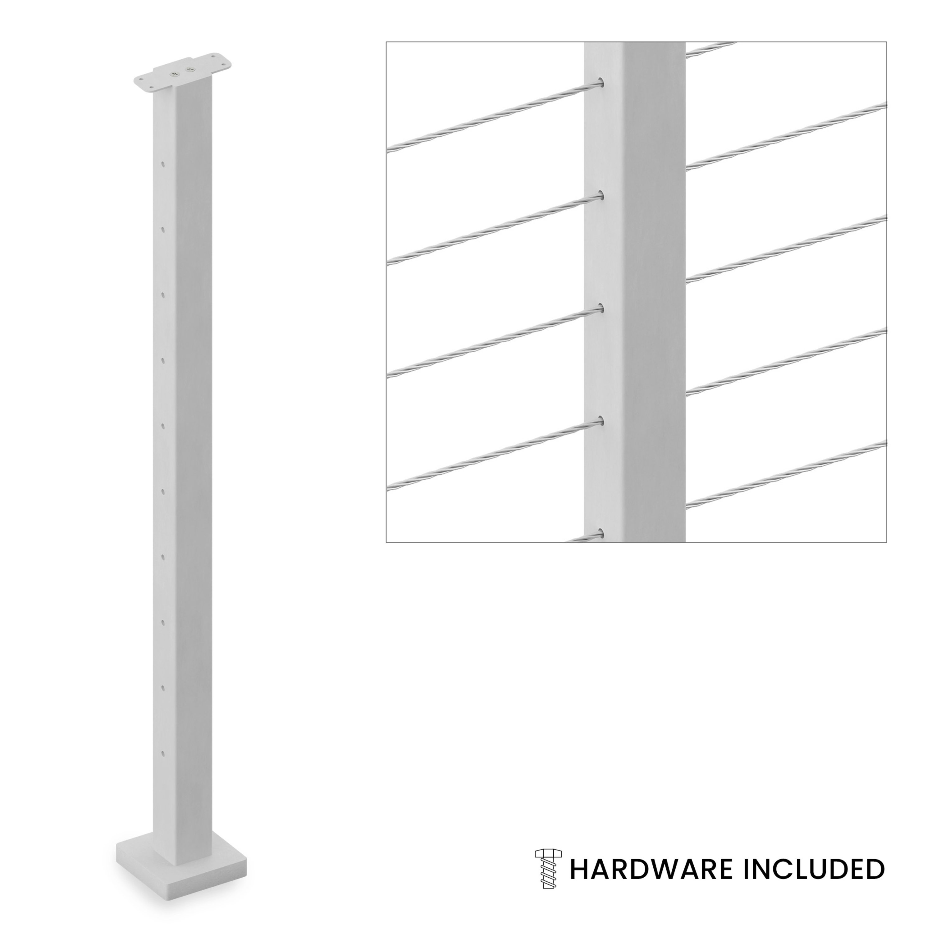 Level Line Cable Railing Post | Viewrail