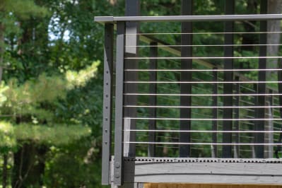 Slim side mount cable railing detail