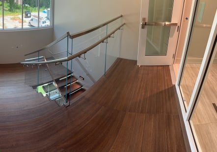 Commercial stairwell overhead