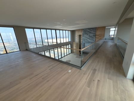 Glass railing great room