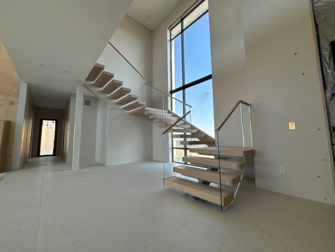 Floating stair stair hall