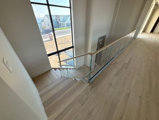 Baserail glass along stair