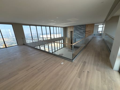 Glass railing great room