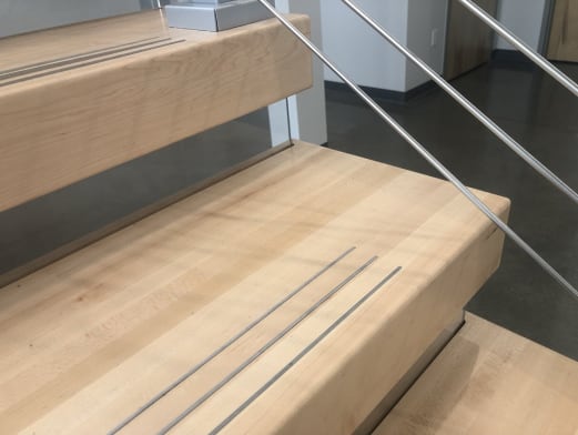 Butcher block tread detail