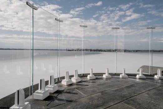 Waterfront glass railing