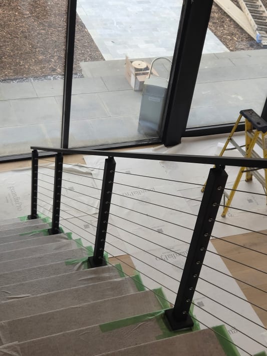 Mono stair with cable railing