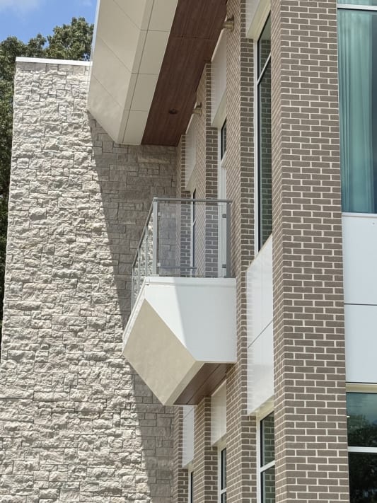Commercial balcony glass