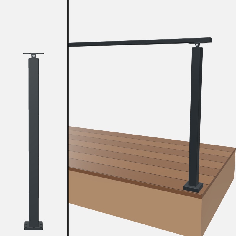 Blank Post, Signature Glass, Surface Mount, Universal Top
