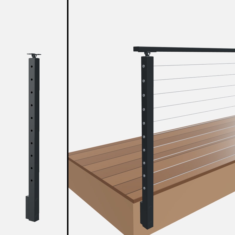 Level End Post, Signature Cable, Slim Side Mount, Universal Top