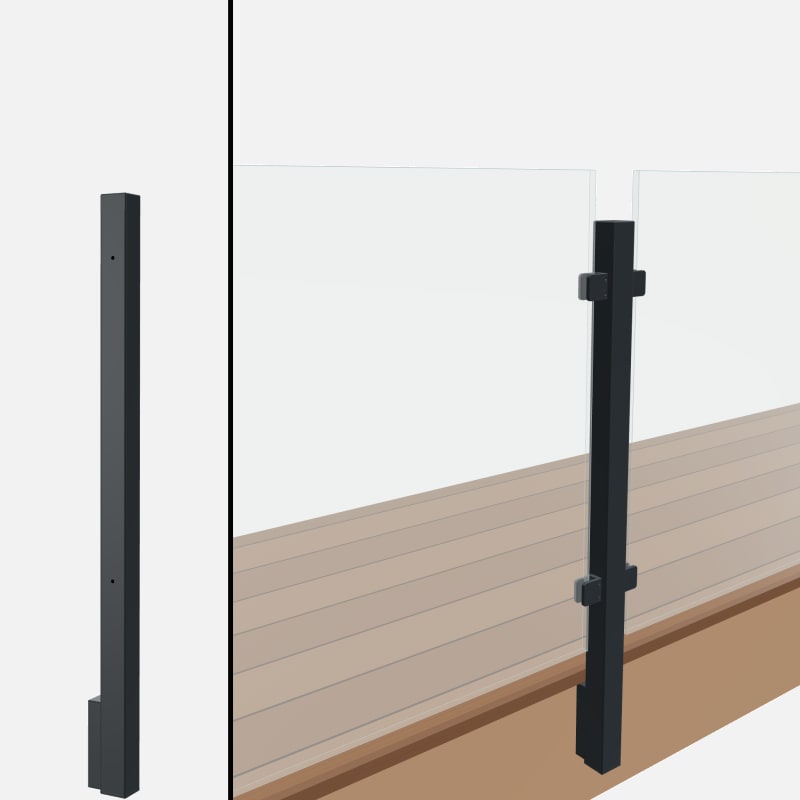 Level Line Post, Signature Barrier Glass, Slim Side Mount
