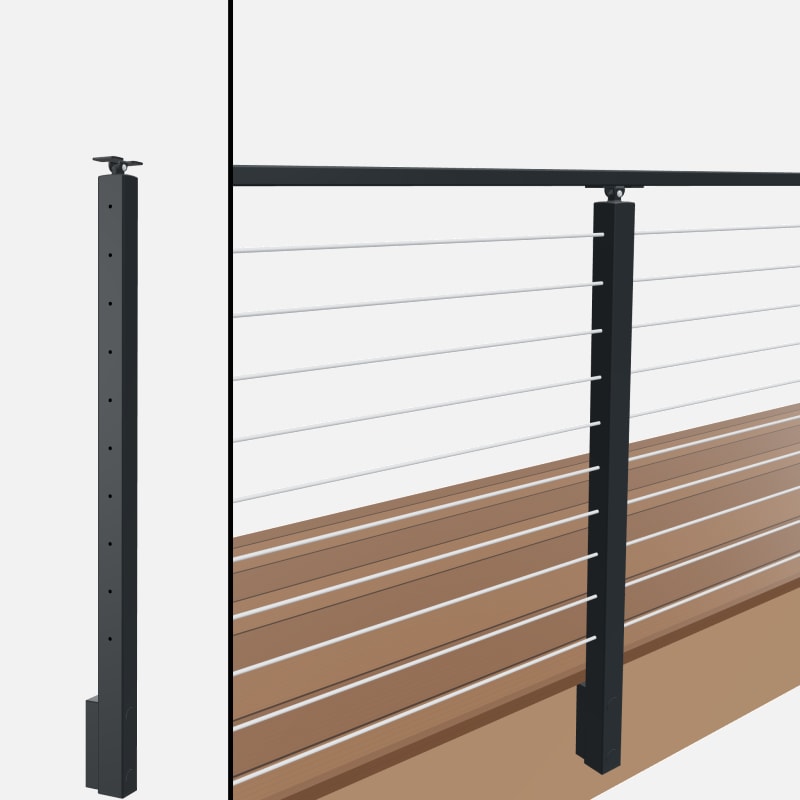 Level Line Post, Signature Cable, Slim Side Mount, Universal Top
