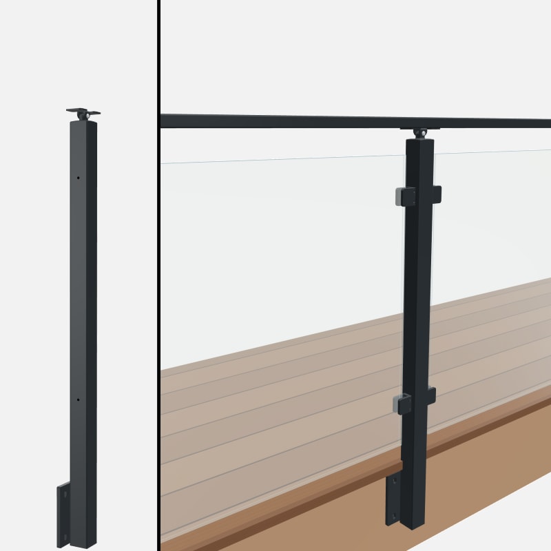 Level Line Post, Signature Glass, Side Mount, Universal Top