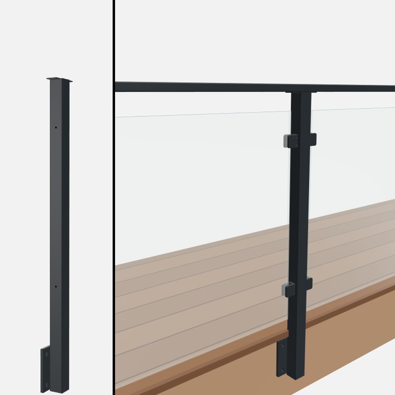 Level Line Post, Signature Glass, Side Mount, Flat Top