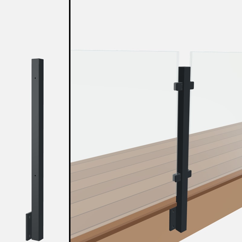 Level Line Post, Signature Barrier Glass, Side Mount