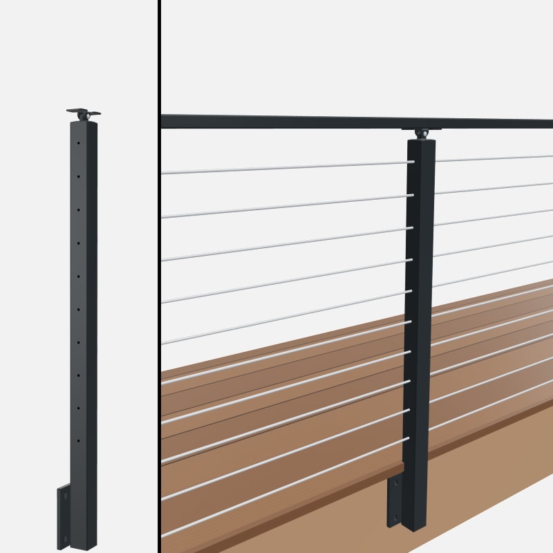 Level Line Post, Signature Cable, Side Mount, Universal Top