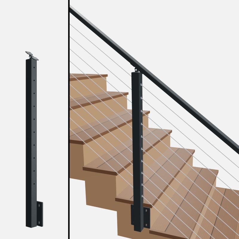 Angle Line Post, Signature Cable, Side Mount, Universal Top