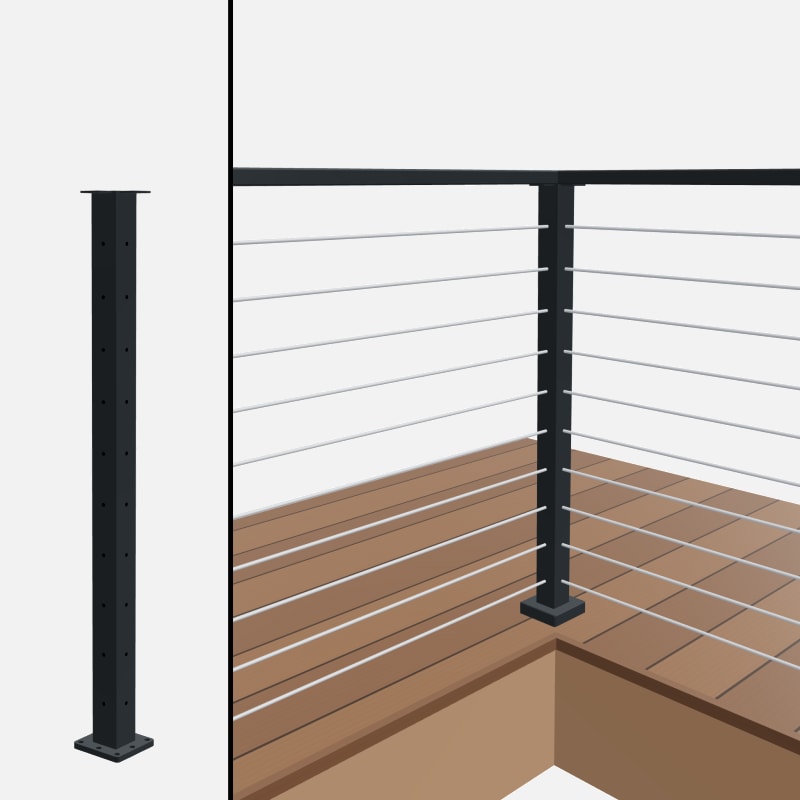 Level Corner Post, Signature Slim Rod, Surface Mount, Flat Top