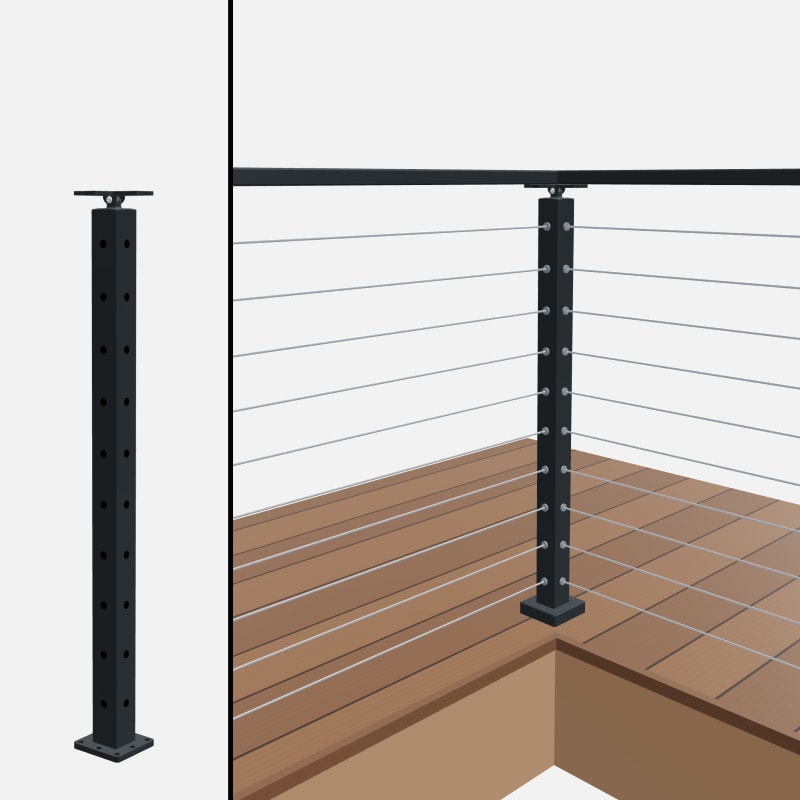Level Corner Post, Signature Cable, Surface Mount, Universal Top