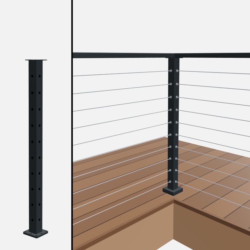Level Corner Post, Signature Cable, Surface Mount, Flat Top
