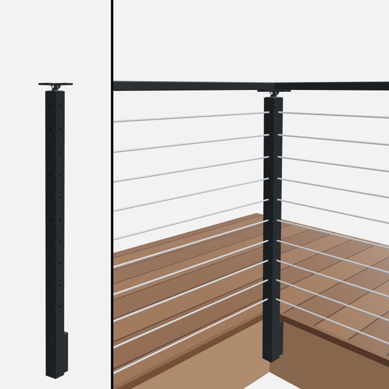 Level Corner Post, Signature Slim Rod, Slim Side Mount, Universal Top
