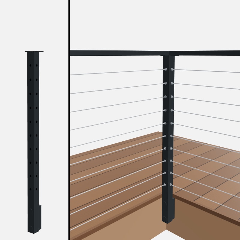 Level Corner Post, Signature Cable, Slim Side Mount, Flat Top