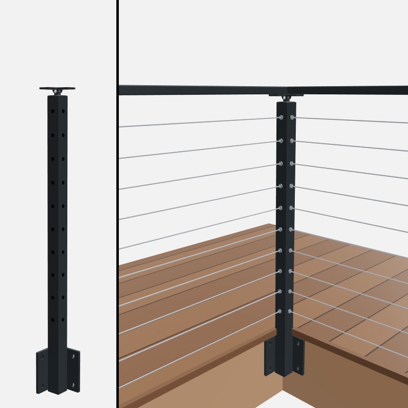 Level Corner Post, Signature Cable, Side Mount, Universal Top